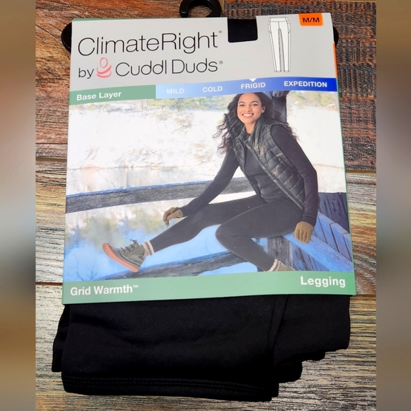 Cuddl Duds Black Leggings with Pockets - Picture 1 of 5
